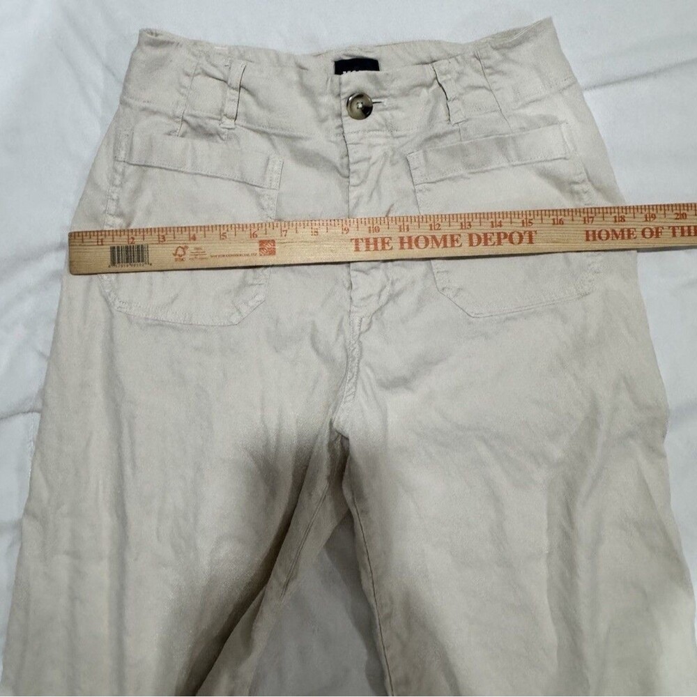 Maeve Colette Pants W 30P Linen Wide Leg Crop Cream Anthropologie - Picture 5 of 15